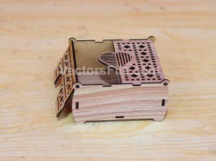 Laser Cut Heart Pattern Gift Box Design Jewelry Box Template