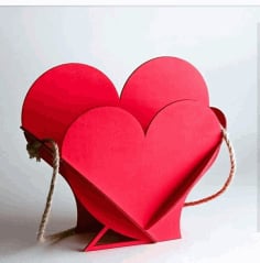 Laser Cut Heart Shape Basket 3D Puzzle CDR File