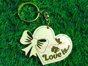 Laser Cut Heart Shape Keychain Template Keyring Design