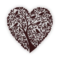 Laser Cut Heart Shape Tree Silhouette Template CDR Vector File