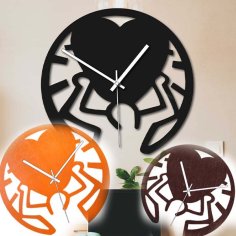 Laser Cut Heart Wall Clock DXF File for Laser Cutting