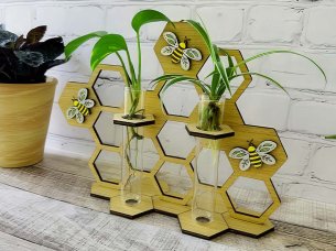 Laser Cut Honeycomb Shaped Plant Propagation Stand