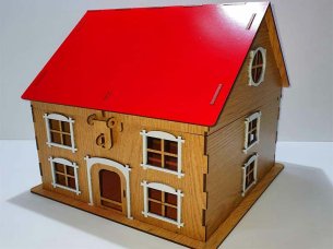 Laser Cut House Design Gift Box Wooden Storage Box Design