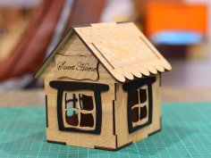 Laser Cut House Template Dollhouse Design 3mm Vector File