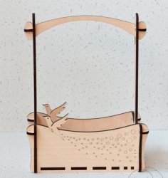 Laser Cut Hummingbird Candy Basket Free CDR File