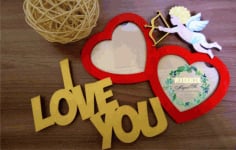 Laser Cut I Love You Photo Frames Free Vector CDR File