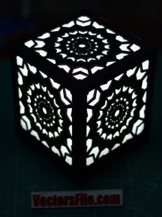 Laser Cut Illusion Design LED Night Light Lamp Table Lamp Square Lamp DXF and CDR File