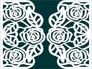 Laser Cut Invitation Card Floral Pattern Template