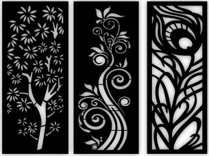 Laser Cut Jali Design Tree Pattern Grill Panel Vector File