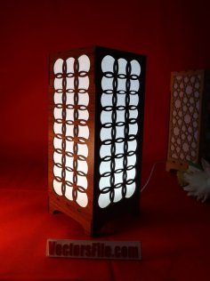 Laser Cut Jali Pattern Box Lamp Night Light Wooden Lamp DXF and CDR File