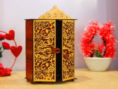 Laser Cut Jewelry Box Organizer Almirah Furniture Template 3mm Vector File