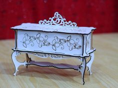 Laser Cut Jewelry Box Template Baroque Wooden Gift Box 3mm Vector File