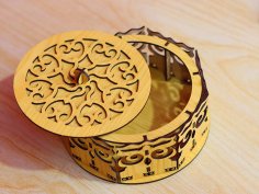 Laser Cut Jewelry Box Template Wooden Lid Box 3mm Vector File