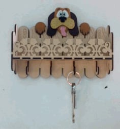 Laser Cut Key Hanger Dog 3mm Free Vector CDR File