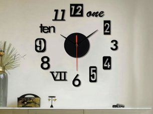 Laser Cut Large 3D Digit Number Wooden Wall Clock Template