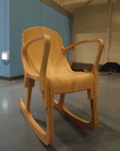 Laser Cut Layered Rocking Chair Free DWG File