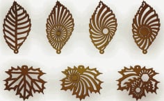 Laser Cut Leaf Earring Design Free Vector File