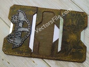 Laser Cut Leather Wallet Card Holder Pouch Pattern