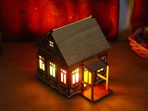 Laser Cut Light House Wooden House Design House Lamp Template Vector File