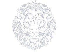 Laser Cut Lion Face Cutout Drawing Animal Face Vector File