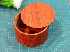 Laser Cut Living Hinge Round Jewelry Box Gift Box 3mm CDR DXF Ai File