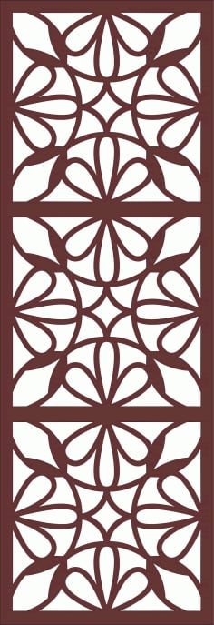 Laser Cut Living Room Window Floral Seamless Design CDR File