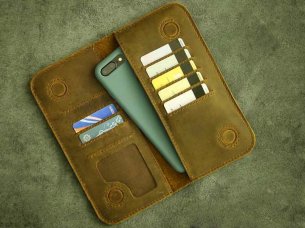 Laser Cut Long Leather Wallet Template with Card Holder
