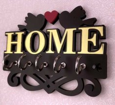 Laser Cut Love Birds Wall Key Hanger Housekeeper Key Organizer PDF File