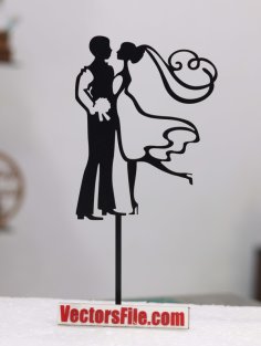 Laser Cut Love Couple Valentines Day Cake Topper Design DXF and CDR File