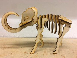 Laser Cut Mammoth 3D Wooden Puzzle Model Kit