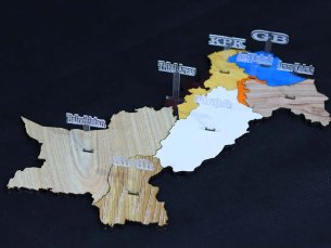 Laser Cut Map of Pakistan Wood Art Model Vector File