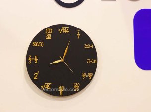 Laser Cut Mathematical Equations Wall Clock Design