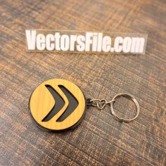 Laser Cut MDF Citroen Car Keychain Automobile Car Keyring Vector File