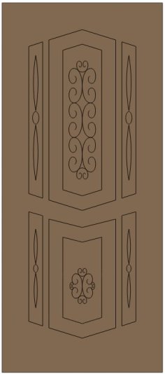 Laser Cut MDF Door Panel Design DXF File