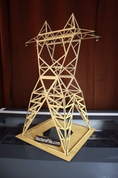 Laser Cut MDF Electrical Transmission Tower Model Vector File