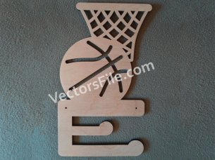 Laser Cut Medal Hanger for Basketball Players Personalize Medal Wall Hanger