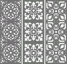 Laser Cut Metal Privacy Seamless Floral Grill Pattern DXF File