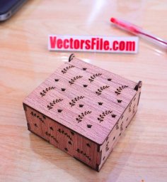 Laser Cut Mini Jewelry Box Wooden Gift Box Small Box for Girl CDR and SVG File