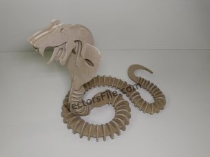 Laser Cut Miniature Cobra 3D Wooden Puzzle Snake Model Kit