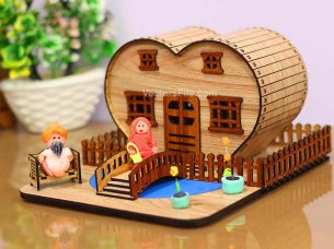 Laser Cut Miniature Dollhouse Model Wooden House Design