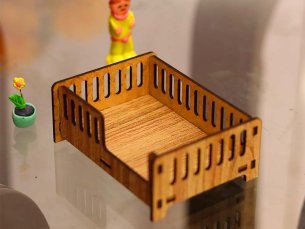 Laser Cut Miniature Dollhouse Toy Furniture Bed Design