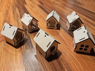 Laser Cut Miniature House Wooden Toy House Tealight House Model