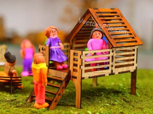 Laser Cut Miniature Playhouse Toy Model