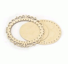 Laser Cut Mirror Wooden Frame Design CDR File