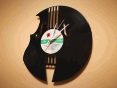 Laser Cut Modern Half Cut Design Wall Clock Vector File