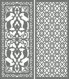 Laser Cut Modern Privacy Screen Room Separator Seamless Design Vector File