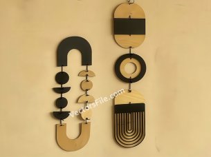 Laser Cut Monochrome Geometric Pattern Wall Hanging Decor Art