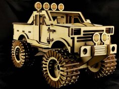 Laser Cut Monster Truck 3D Mechanical Model Kit Vector File