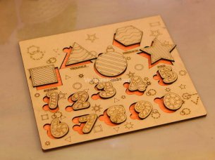 Laser Cut Montessori Educational Puzzle Diagram and Number Puzzle