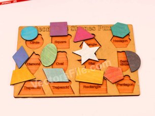 Laser Cut Montessori Geometrical Shapes Board Preschool Learning